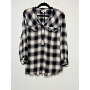 Hester Orchard Cool Girl Plaid Button Shirt Women Size Large Urban Streetwear